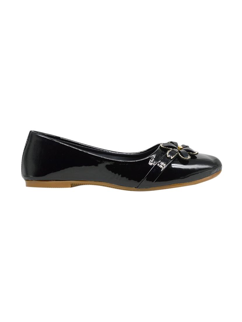 black leatherette slip on sandals - 17334011 - Zoom Image - 2