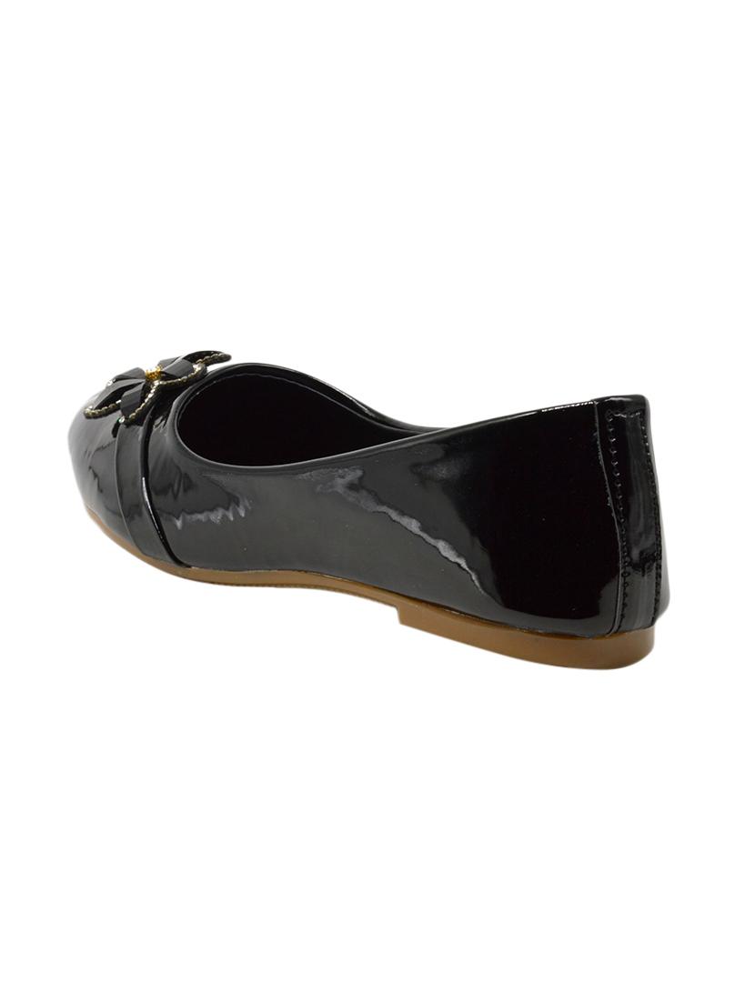 black leatherette slip on sandals - 17334011 - Zoom Image - 3