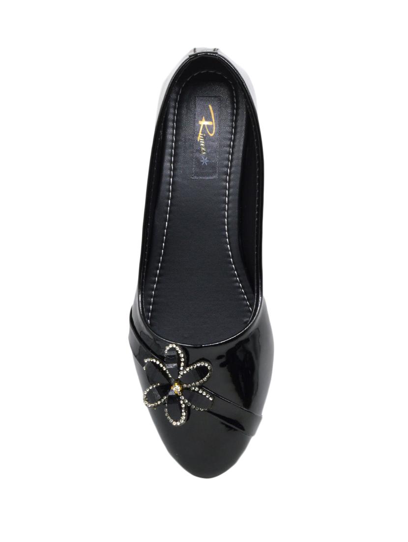 black leatherette slip on sandals - 17334011 - Zoom Image - 4