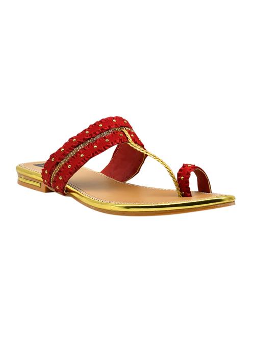 red one toe sandal - 17334033 - Standard Image - 1