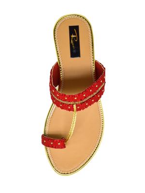 red one toe sandal - 17334033 - Standard Image - 4