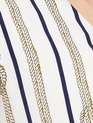 v-neck striped fit & flare dress - 17334036 - Standard Image - 4