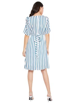 tie back striped a-line dress - 17334037 - Standard Image - 3