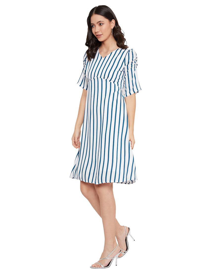 tie back striped a-line dress - 17334037 - Zoom Image - 2