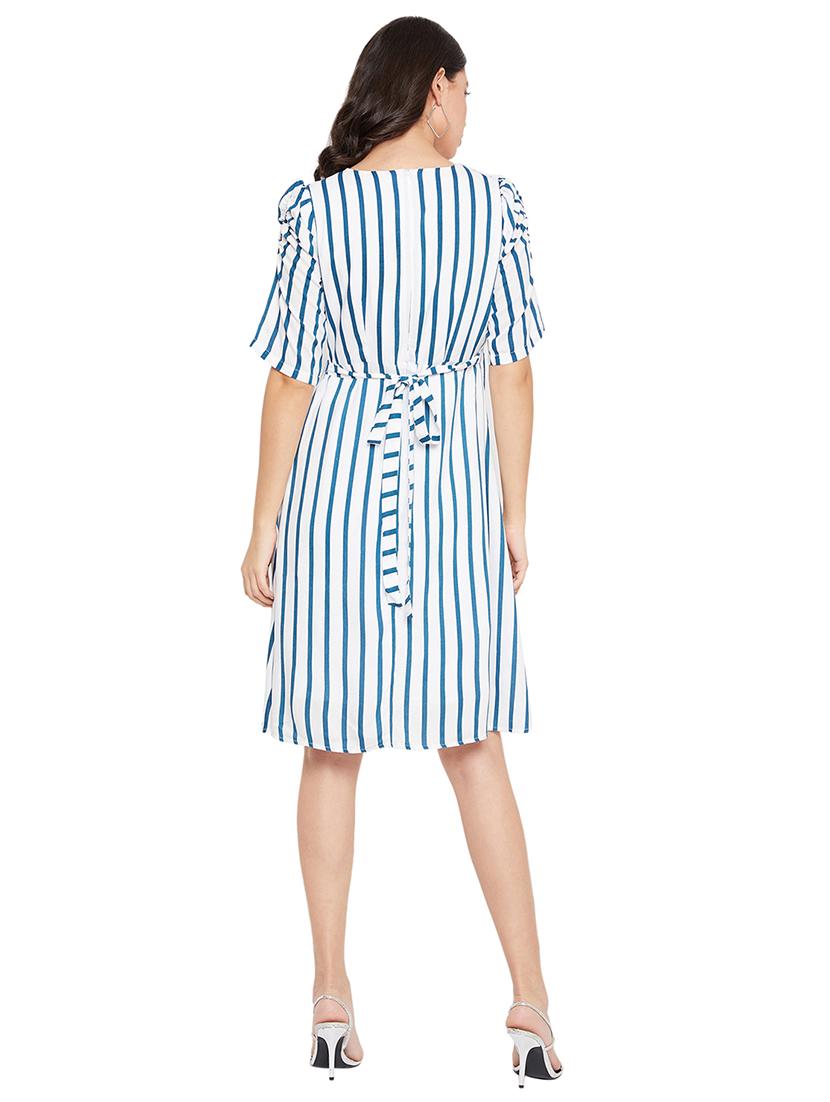 tie back striped a-line dress - 17334037 - Zoom Image - 3