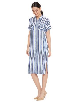 pocket patch striped shirt dress - 17334038 - Standard Image - 2