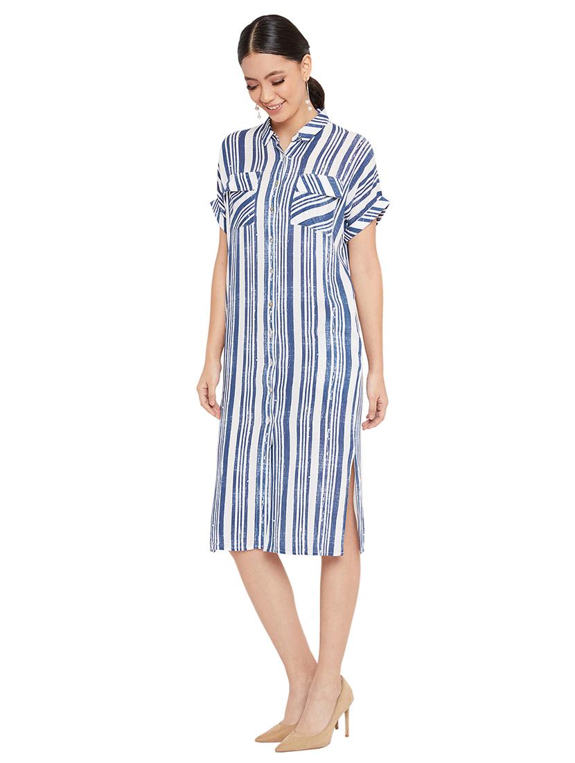 pocket patch striped shirt dress - 17334038 - Zoom Image - 2