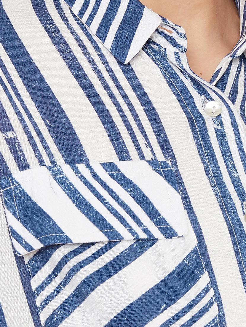 pocket patch striped shirt dress - 17334038 - Zoom Image - 4