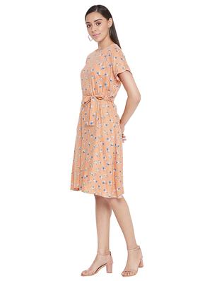 tie front floral a-line dress - 17334041 - Standard Image - 2