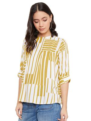 round neck striped top - 17334044 - Standard Image - 2
