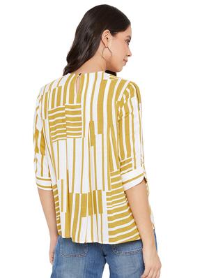 round neck striped top - 17334044 - Standard Image - 3
