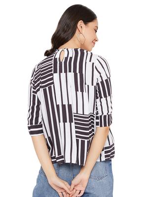 round neck striped top - 17334045 - Standard Image - 3