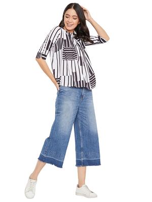 round neck striped top - 17334045 - Standard Image - 4