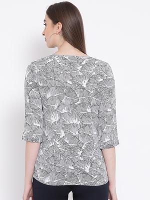 notch neck abstract top - 17334056 - Standard Image - 3