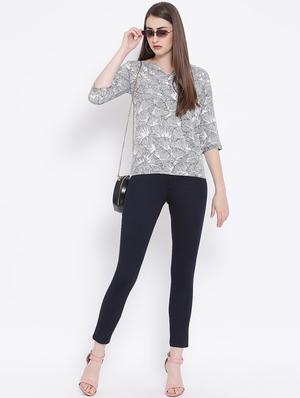 notch neck abstract top - 17334056 - Standard Image - 4