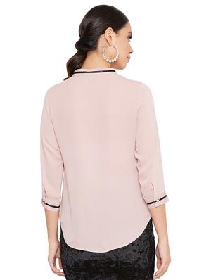 contrast piped curved hem shirt - 17334061 - Standard Image - 3