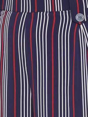 round neck striped top with palazzo set - 17334071 - Standard Image - 4