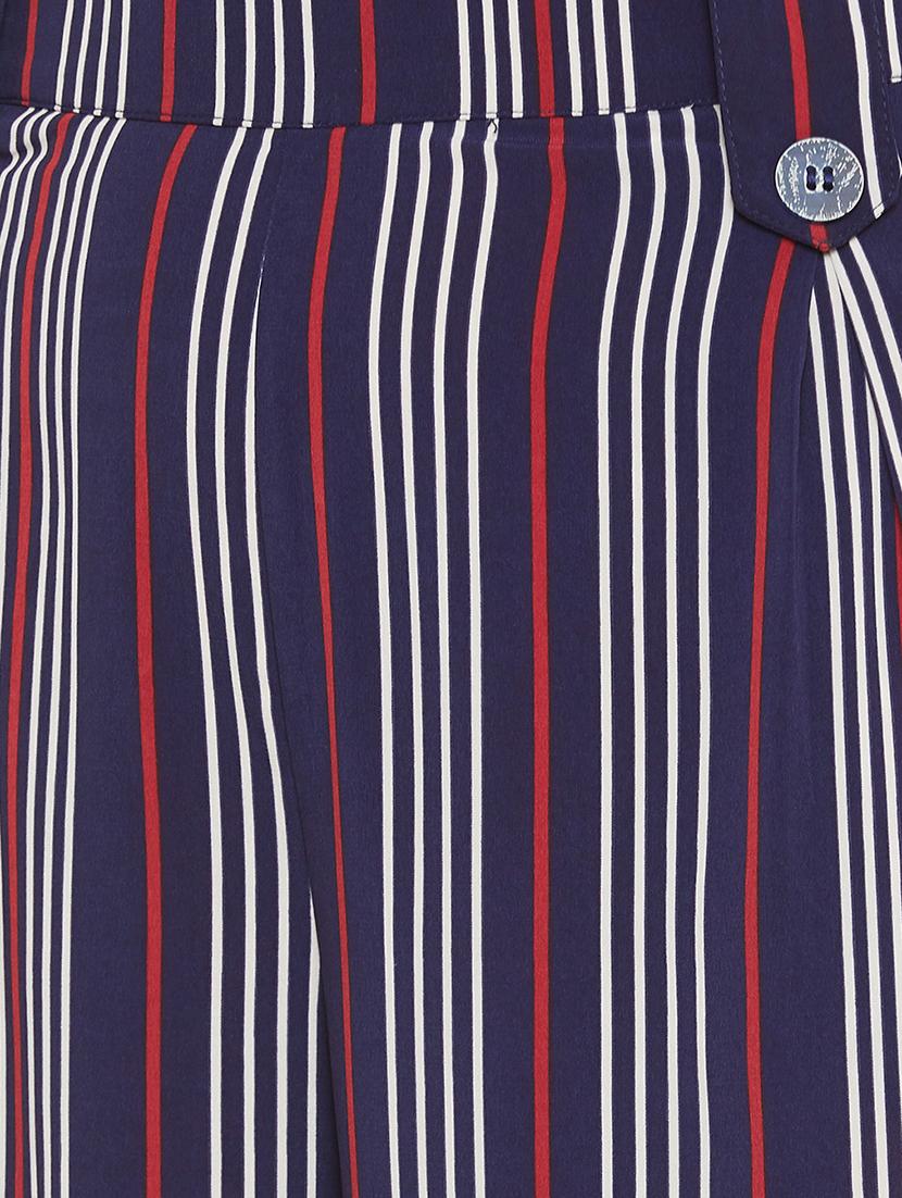 round neck striped top with palazzo set - 17334071 - Zoom Image - 4