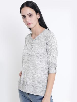 v-neck melange tee - 17334075 - Standard Image - 2