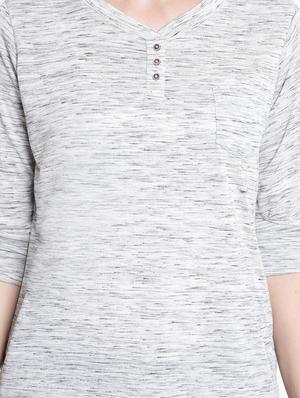 v-neck melange tee - 17334075 - Standard Image - 5