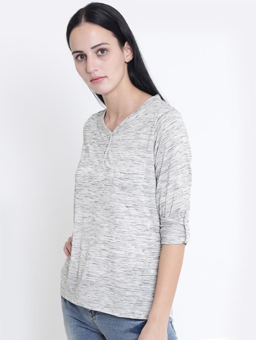 v-neck melange tee - 17334075 - Zoom Image - 2