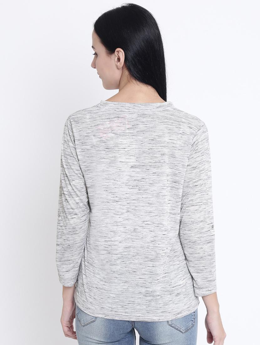 v-neck melange tee - 17334075 - Zoom Image - 3
