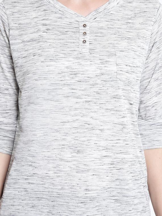 v-neck melange tee - 17334075 - Zoom Image - 5