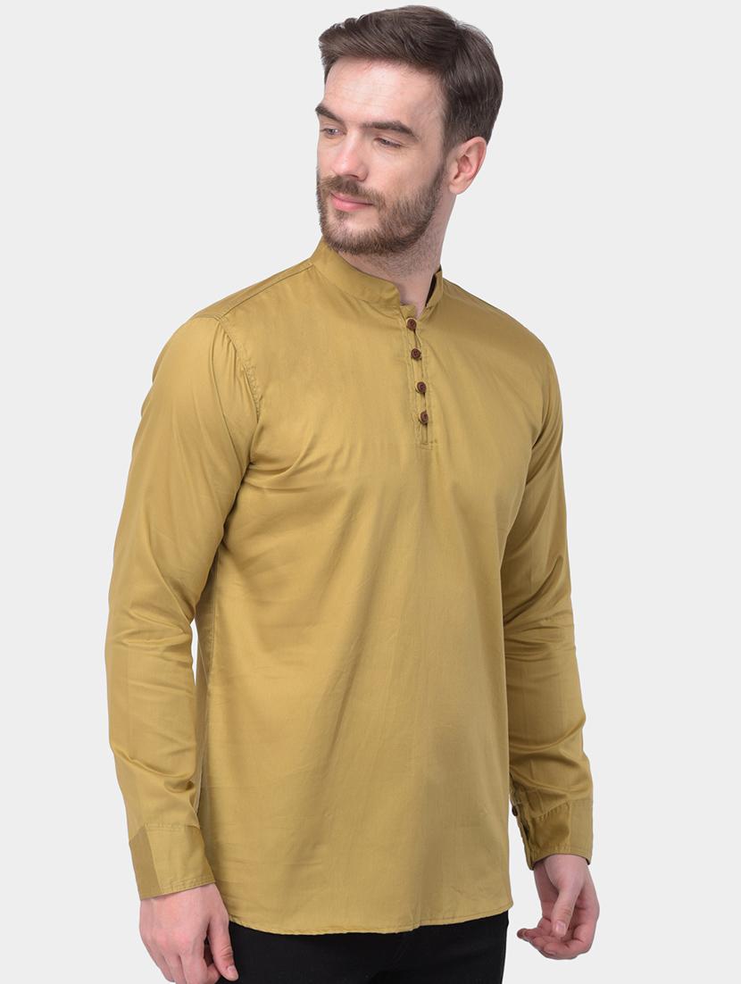 green solid dupion short kurta - 17334079 - Zoom Image - 2
