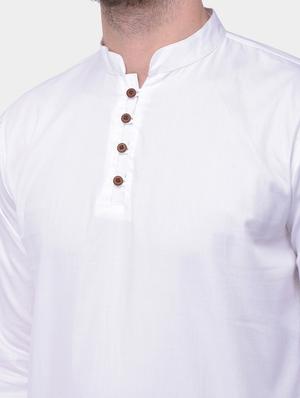white solid dupion short kurta - 17334081 - Standard Image - 4