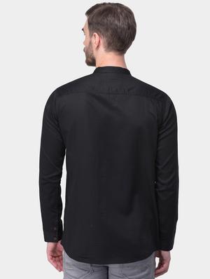 black solid dupion short kurta - 17334084 - Standard Image - 3