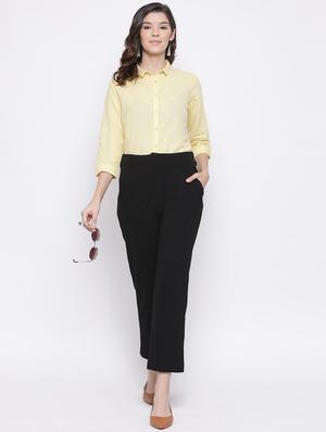 yellow solid regular shirt - 17334091 - Standard Image - 4