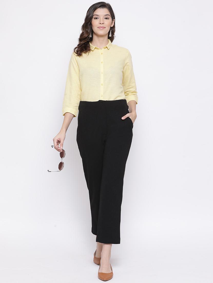 yellow solid regular shirt - 17334091 - Zoom Image - 4