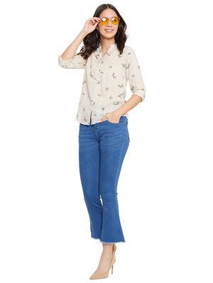 mandarin neck floral shirt - 17334094 - Standard Image - 4