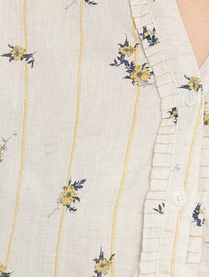 mandarin neck floral shirt - 17334094 - Standard Image - 5