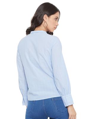 bishop sleeved solid shirt - 17334096 - Standard Image - 3