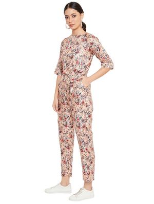 tie front floral jumpsuit - 17334103 - Standard Image - 2