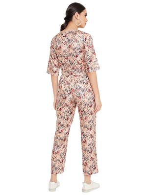tie front floral jumpsuit - 17334103 - Standard Image - 3