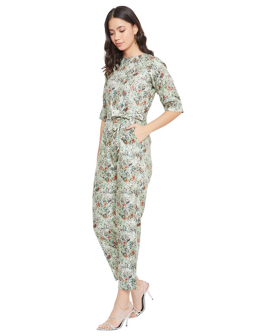 tie front floral jumpsuit - 17334104 - Zoom Image - 2