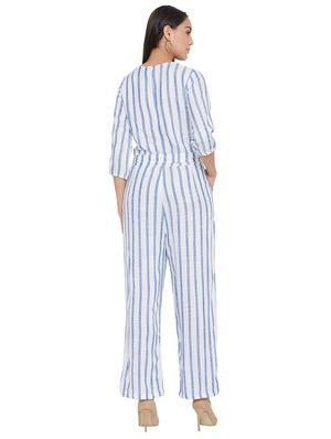 tie front striped jumpsuit - 17334106 - Standard Image - 3