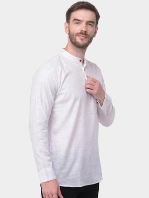 off white solid dupion short kurta - 17334109 - Standard Image - 2