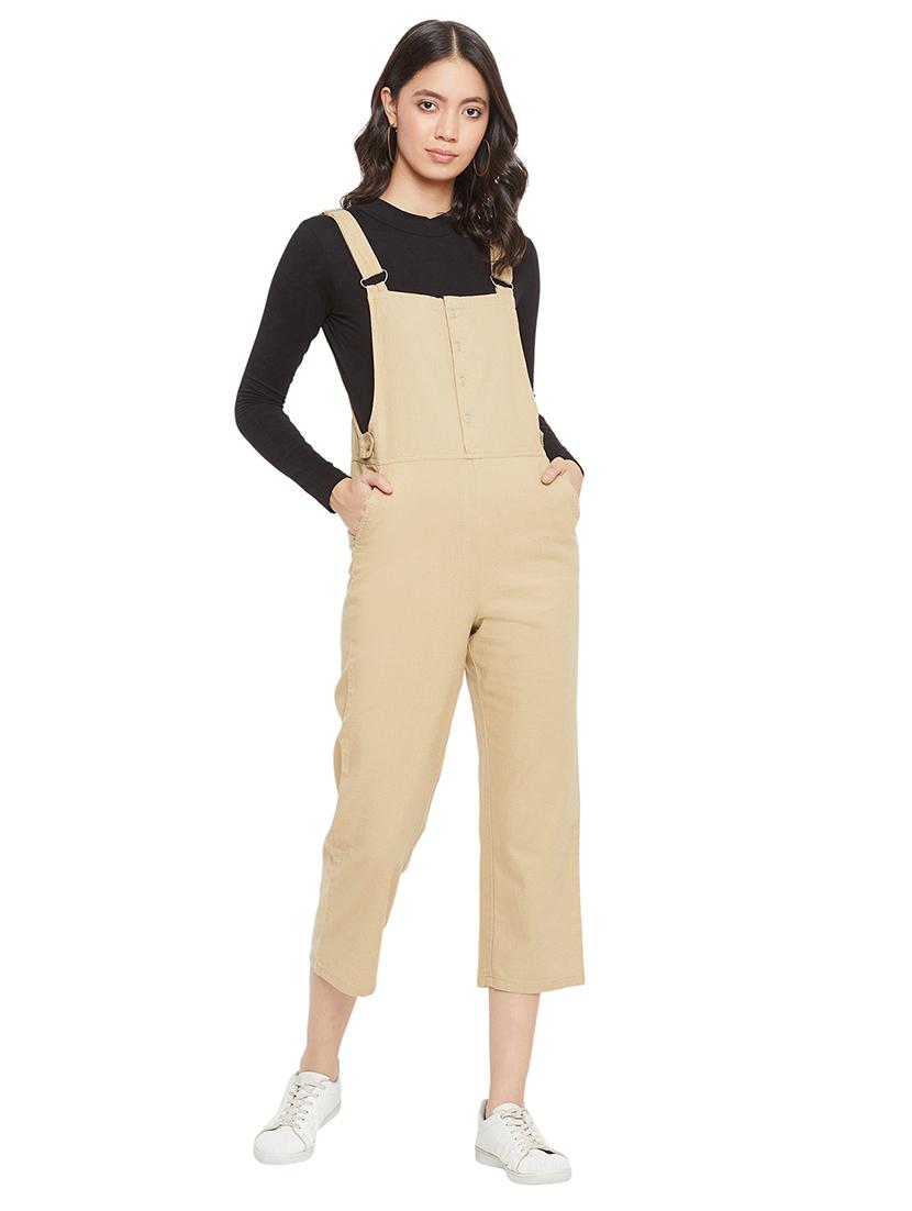 button detail solid dungaree - 17334111 - Zoom Image - 1