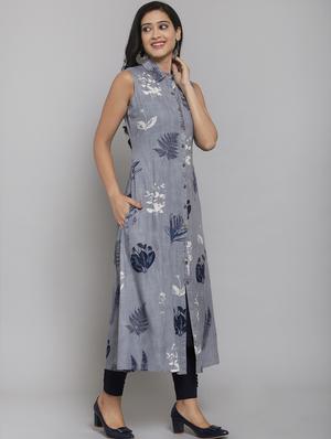 printed a-line kurta - 17334267 - Standard Image - 2