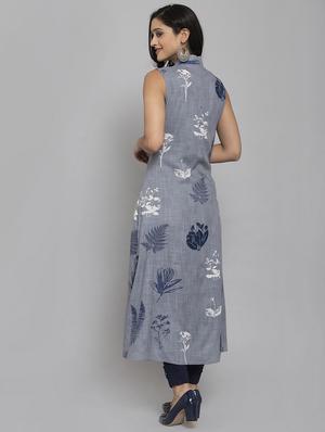 printed a-line kurta - 17334267 - Standard Image - 3