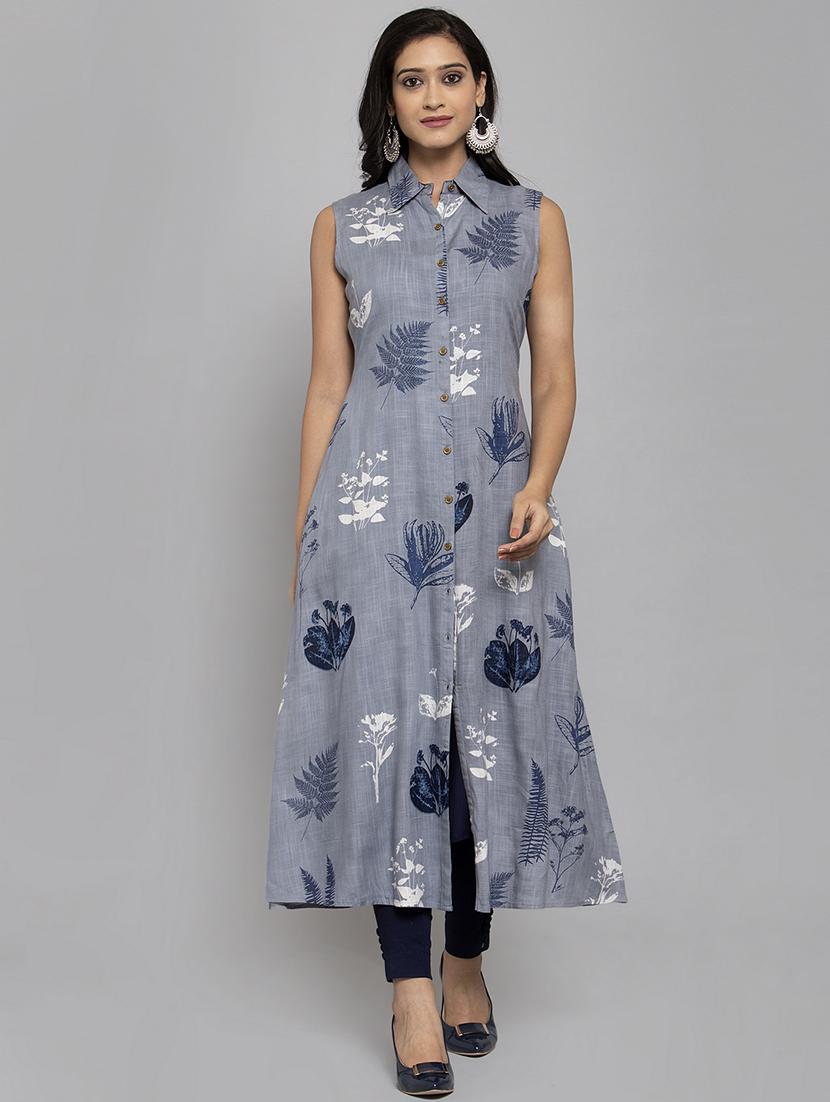 printed a-line kurta - 17334267 - Zoom Image - 1