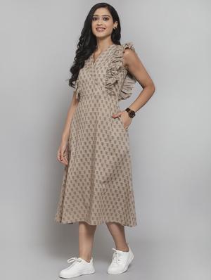 frill detail a-line dress - 17334270 - Standard Image - 2