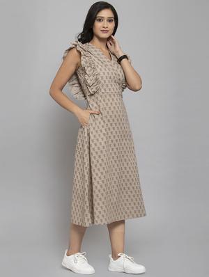 frill detail a-line dress - 17334270 - Standard Image - 3