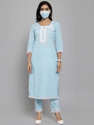 floral print suit set with face mask - 17334289 - Standard Image - 2