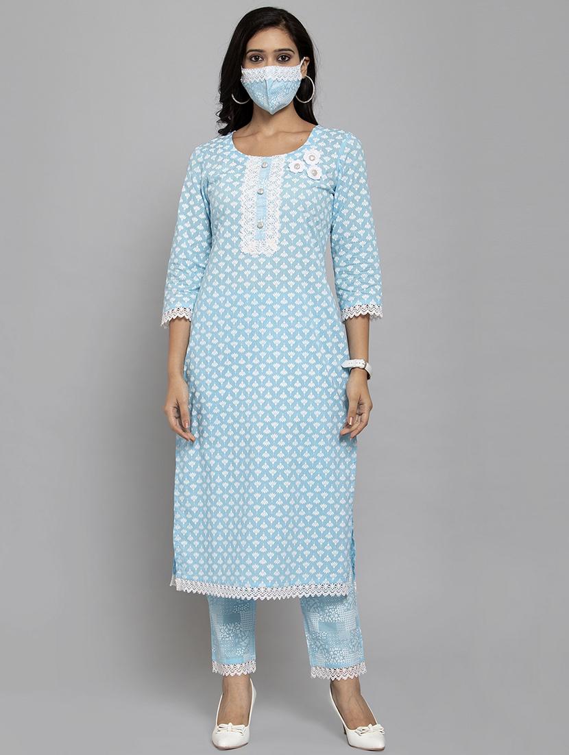 floral print suit set with face mask - 17334289 - Zoom Image - 2
