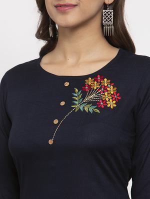 embroidered straight kurta - 17334348 - Standard Image - 4