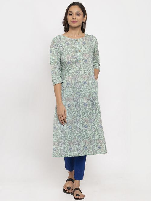paisley straight kurta - 17334355 - Standard Image - 1
